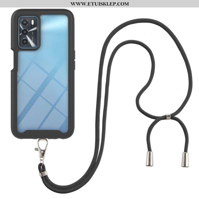 Etui do Oppo A16 / A16s Hybryda Ze Sznurkiem I Kolorowym Konturem